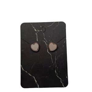 Pink gold heart earrings